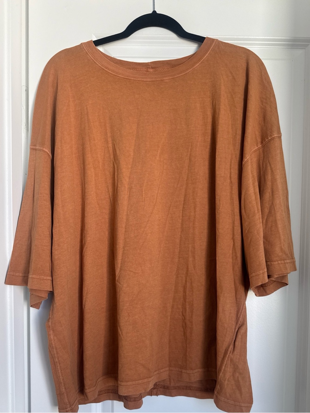 Free People We The Free Perfect Oversized Tee Camel LargeCotton Boxy NWT
